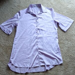 Lavender Button-Up Mini Dress